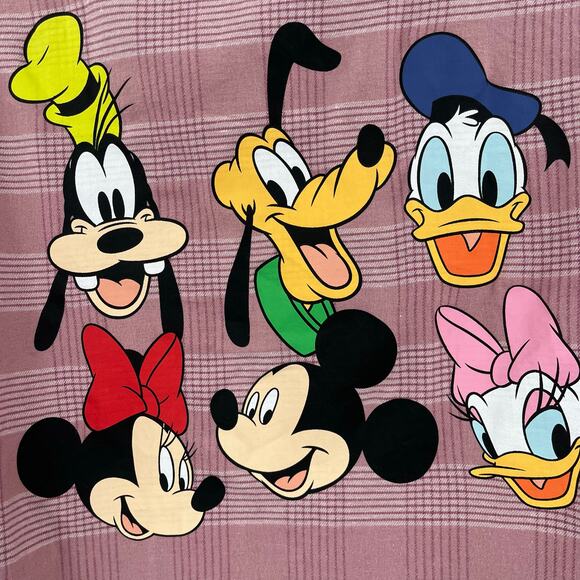 Disney Mickey Mouse  Y2K Flannel Womens Top 2X Plaid Donald Minnie Kawaii Retro - Picture 11 of 15